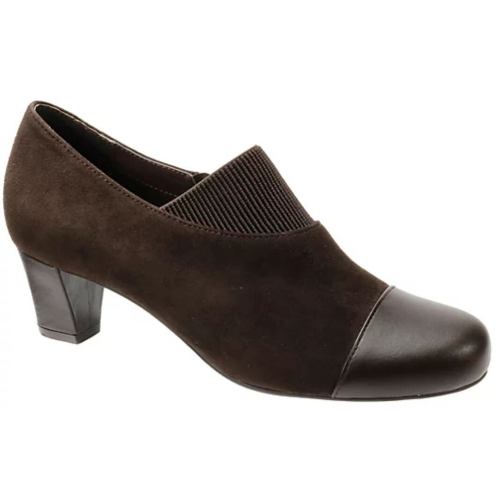 David Tate women Hope shoes 561317 leather suede brown calf zip 8.5N $129